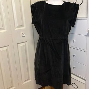 Lands' End Black Velvet Mini Dress